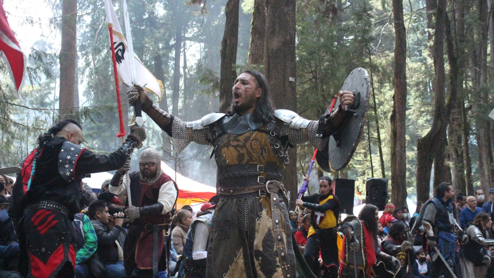 Guerrero en grito de batalla